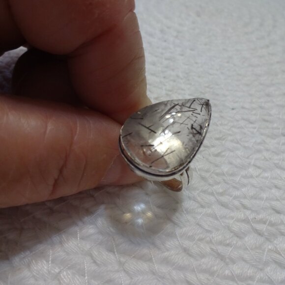 Stunning TOURMALINE QUARTZ Handmade Sterling 925 Ring Size 6.5 #939C - Picture 2 of 3